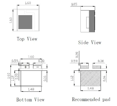 1450nm led dimension 1450nm led dimension